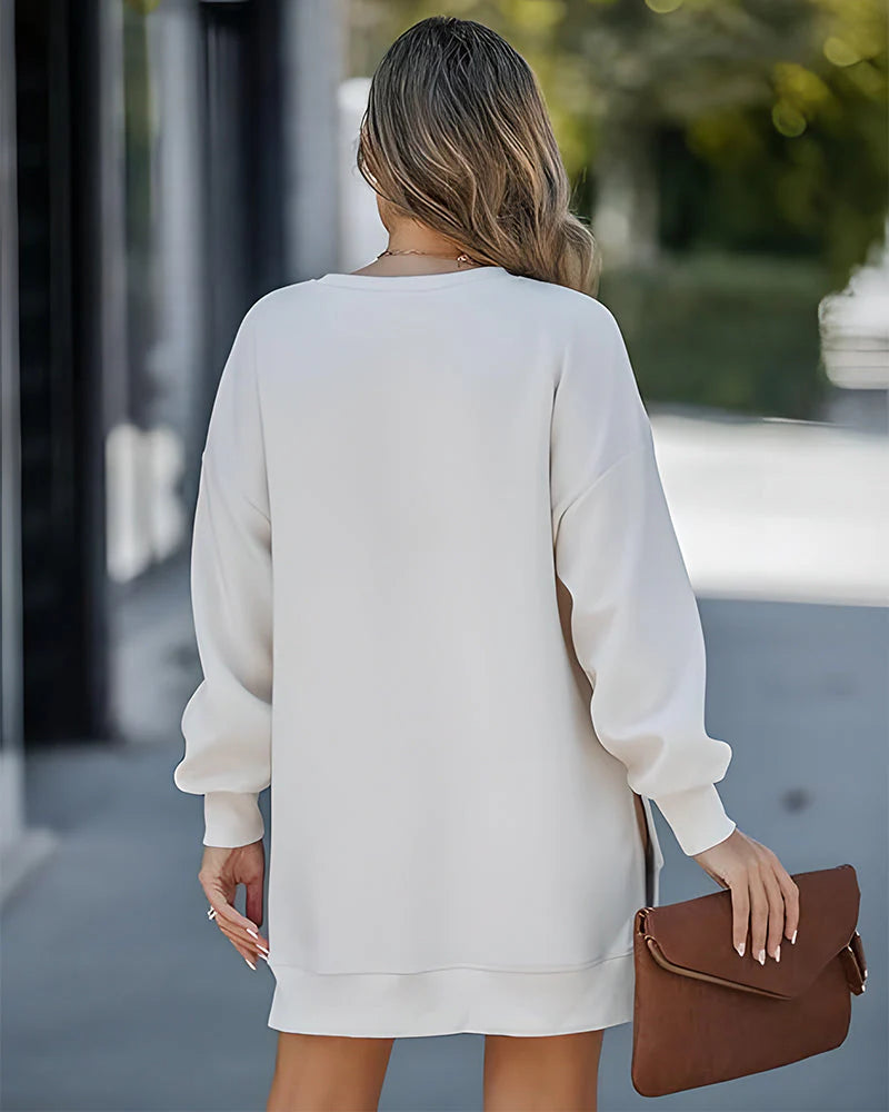 Long Sleeve Zipper Oversized Sweatshirt U2465