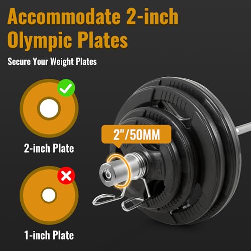 7Ft Olympic Barbell 700lbs Capacity Chrome 2Inch Diameter U8291
