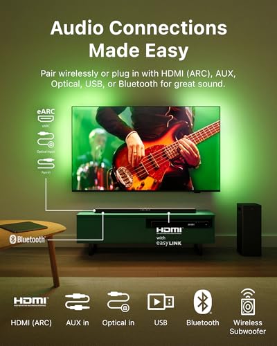 2.1 Soundbar with Wireless Subwoofer and DTS Virtual:X, 240W, Bluetooth 5.4, HDMI ARC, Dark Grey P978755