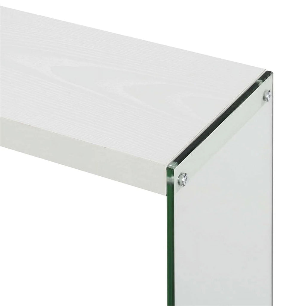 White Wood Console Table with Shelf E6815