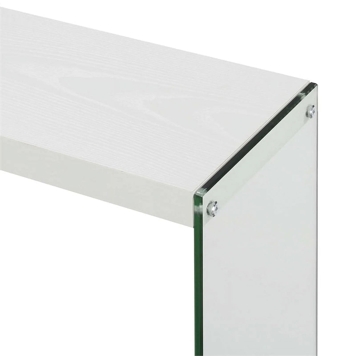White Wood Console Table with Shelf E6815