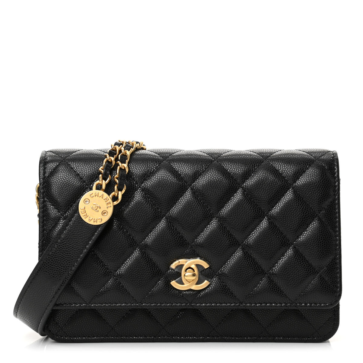 Quilted Wallet On Chain Black G9895