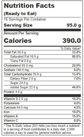 1/4 Sheet Oreo Cookie Dream Bar 3.1 Pound W672507