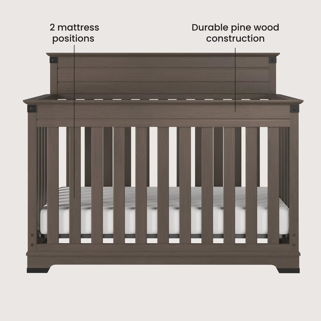 Gray 4-in-1 Convertible Crib Y8560