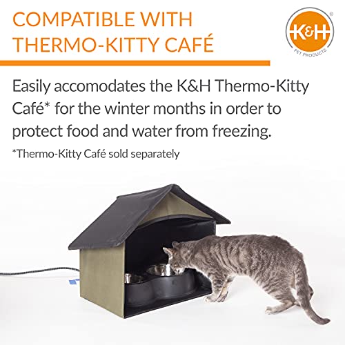 Covered Outdoor Cat Feeding Station J588351