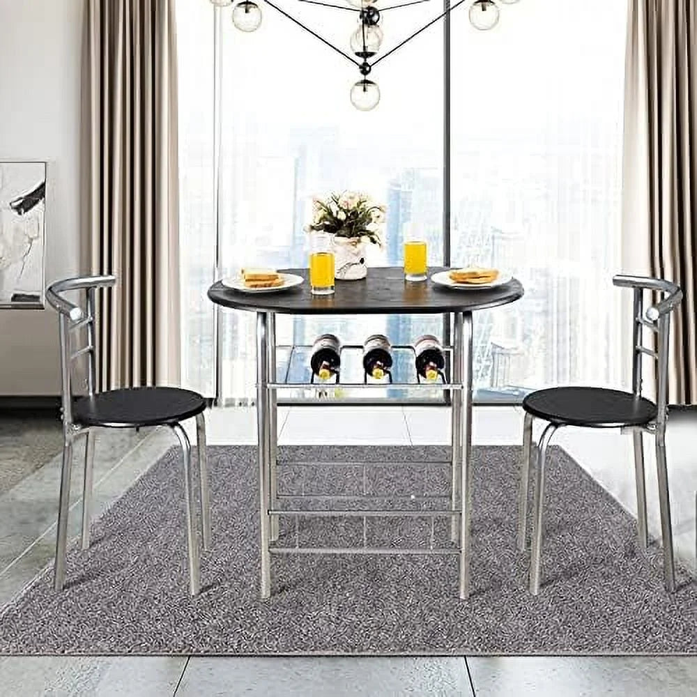 3 Piece Round Dining Table Set with 2 Stools R33897