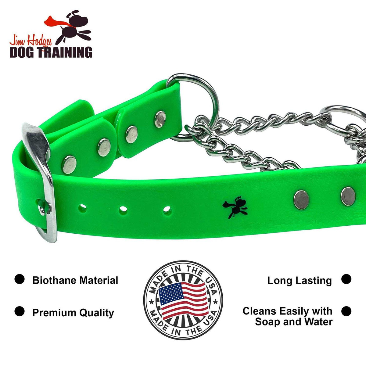 Martingale Collar for Dogs Biothane Stainless Steel Hardware G4549