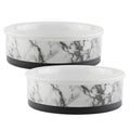 White Marble Pet Bowl Set of 2 X12985