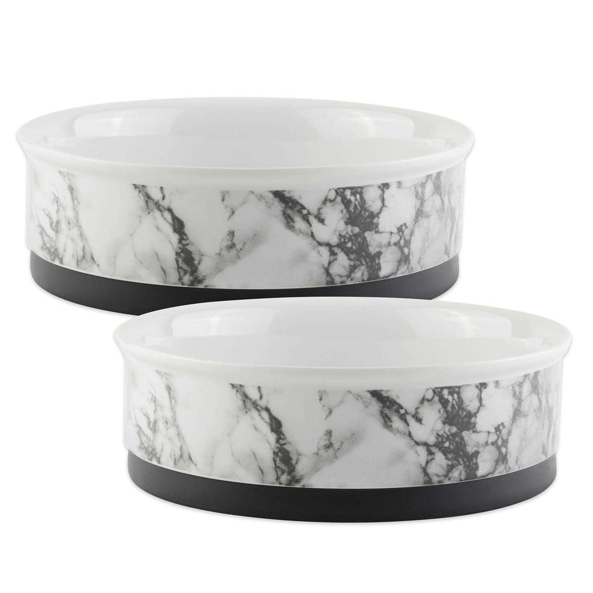 White Marble Pet Bowl Set of 2 X12985