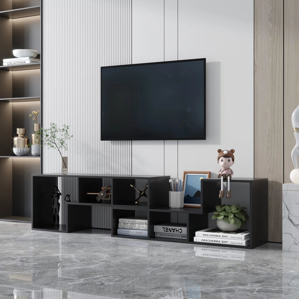 Black L Shape Wood TV Stand 41*17*12 Inch I31651