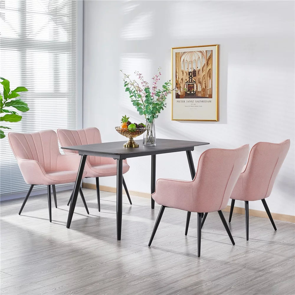 Pink Upholstered Fabric Accent Chair E245