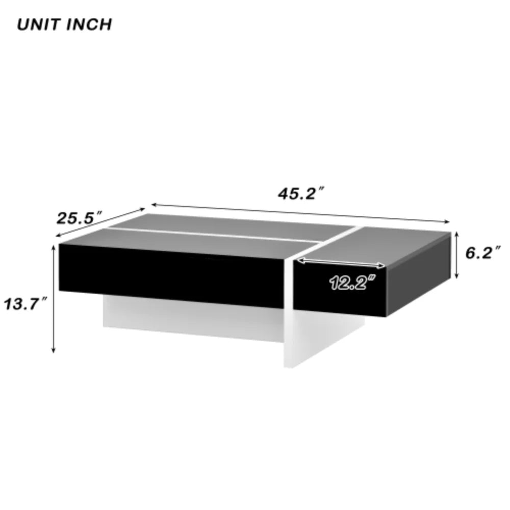 Contemporary Black High Gloss Cocktail Table Z766762