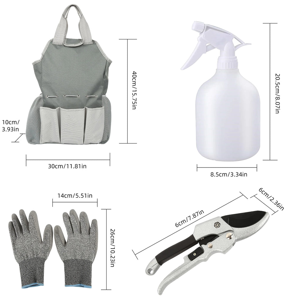 Aluminum Alloy Garden Tool Kit with Storage Tote Bag A310