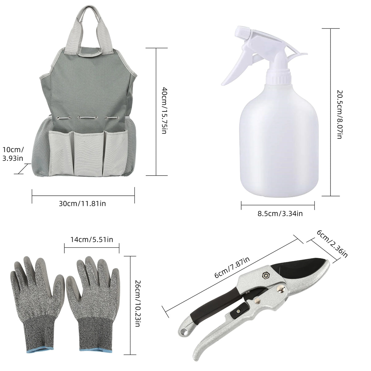 Aluminum Alloy Garden Tool Kit with Storage Tote Bag A310