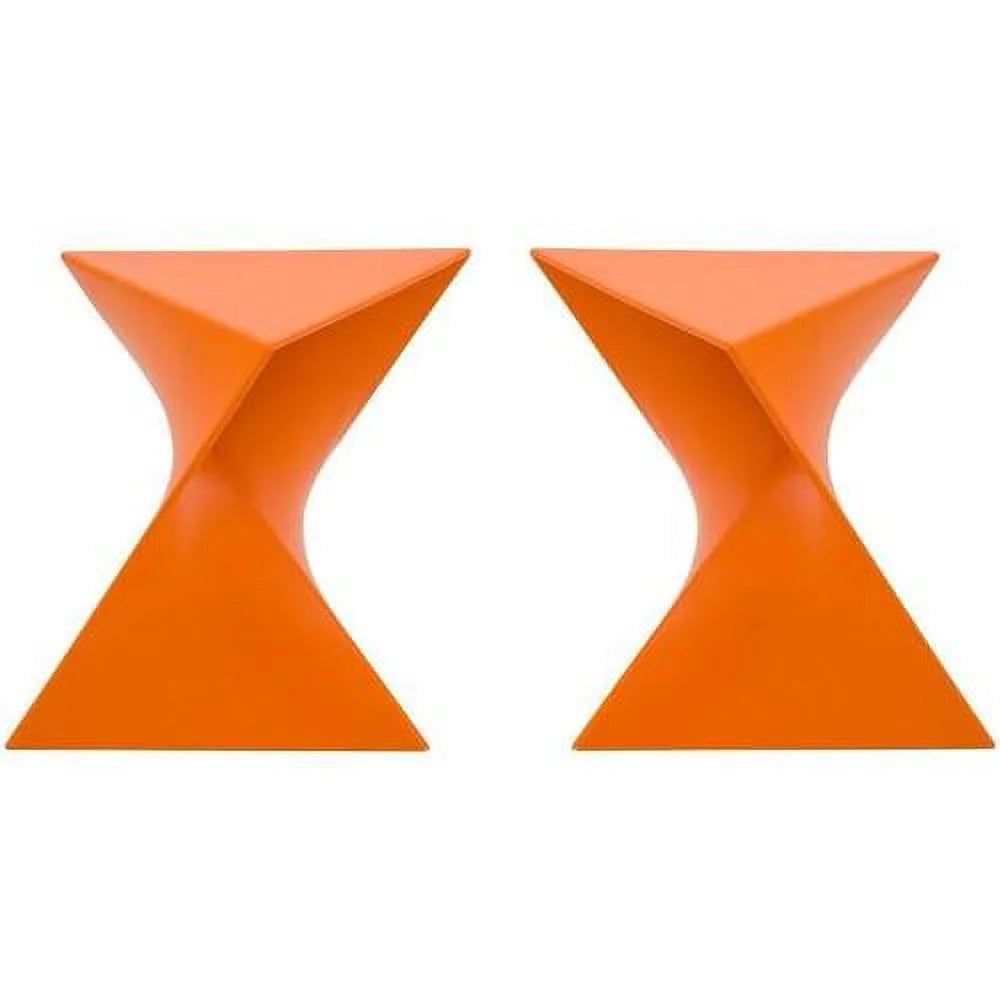 Orange Plastic Triangle End Table Set Of 2 P64828