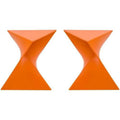 Orange Plastic Triangle End Table Set Of 2 P64828