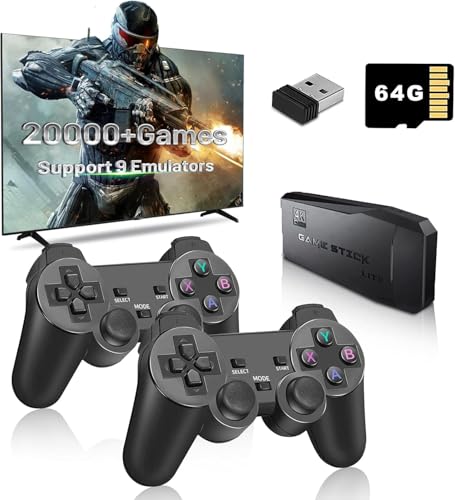 Wireless Retro Game Console Stick 20000+ Classic Games 4K HDMI 64GB Black P7157