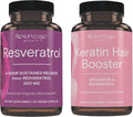 500 mg Resveratrol Antioxidant Supplement 30 Caps & Keratin Hair Booster 120 Caps W483