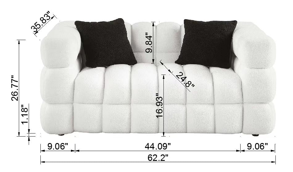 White 3+2 Sofa Set G1328