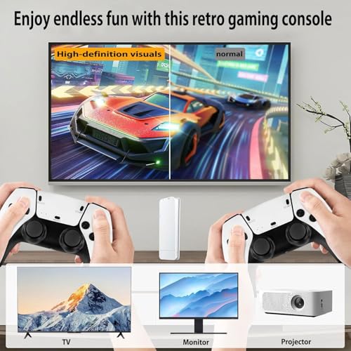 Wireless Retro Game Console Stick 20000+ Classic Games 4K HDMI 64GB Black P7157