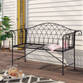 Black Metal Outdoor Bench with Armrests D571816