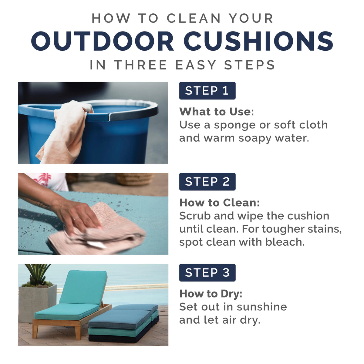 PolyFill Outdoor Deep Seating Cushion Set, 24 x 24, Water Repellant, Fade Resistant, Tufted Deep Seat Bottom and Back Cushion X940