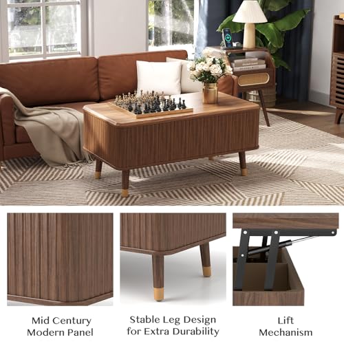 Lift Top Coffee Table with Storage Shelf I57491