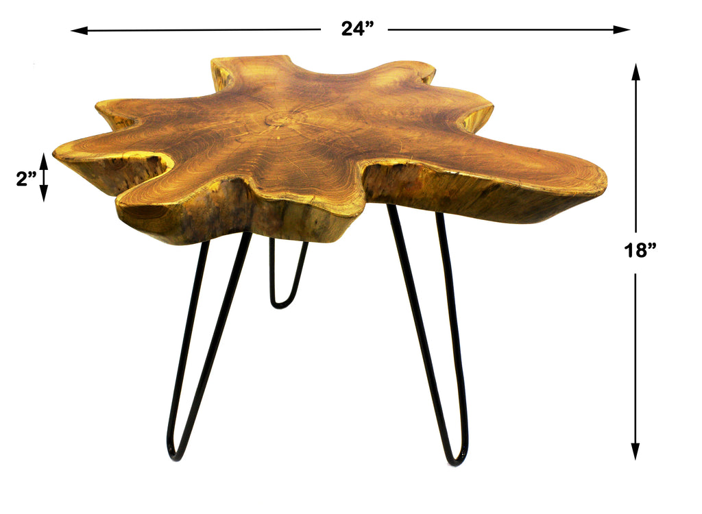 Live Edge Teak Wood Side Table Q67775