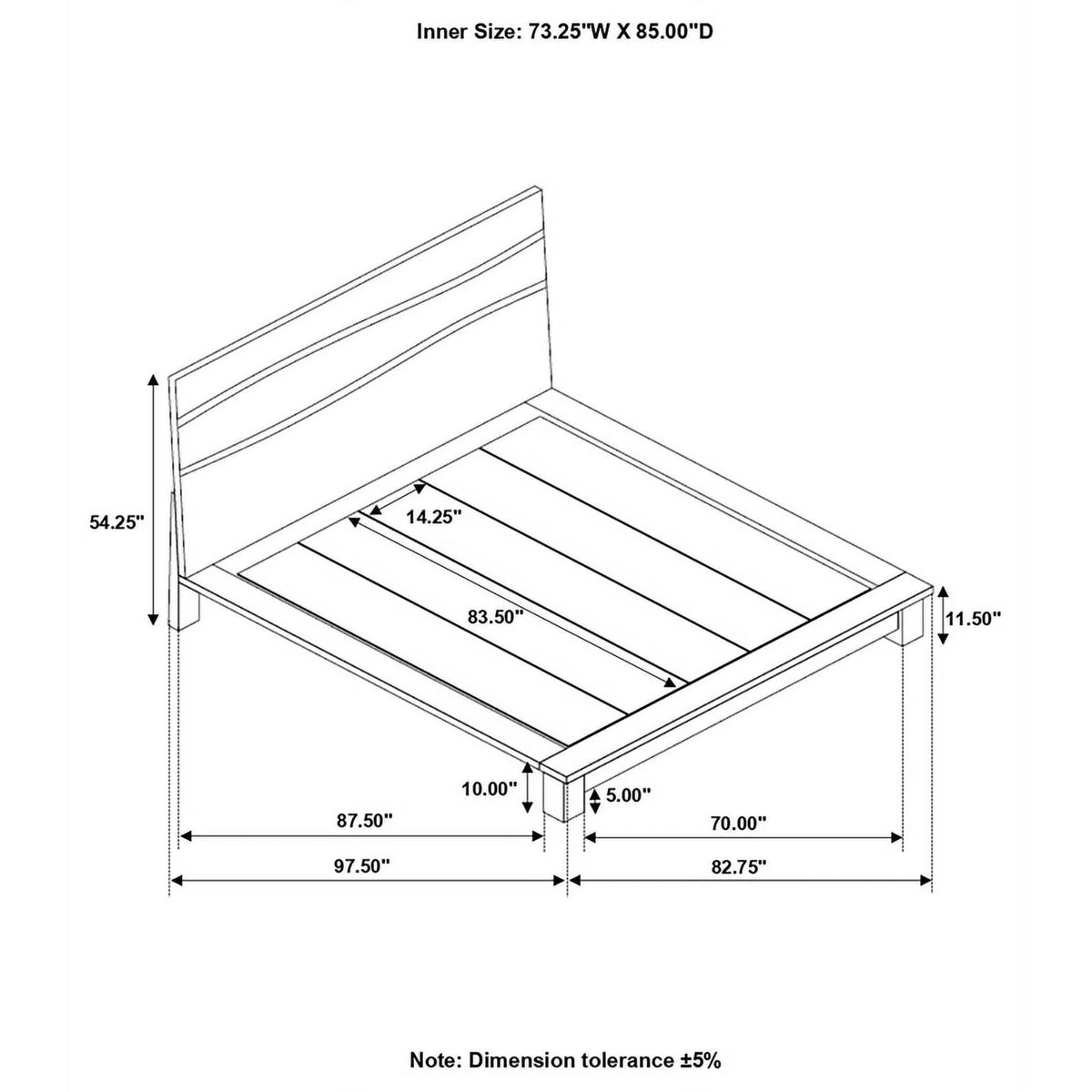 Modern Wood California King Platform Bed H679509