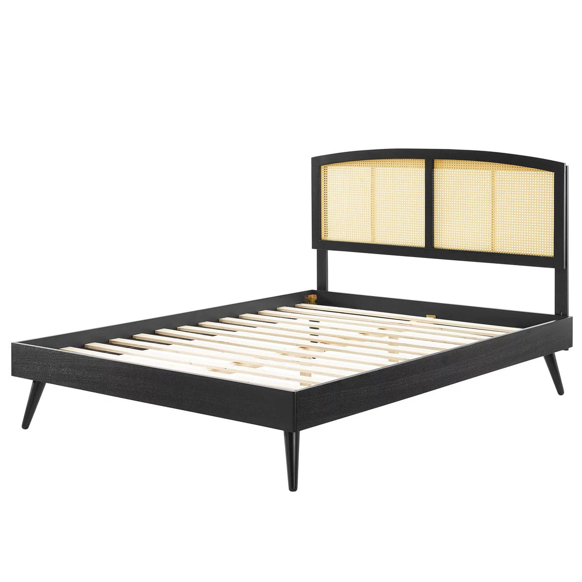 Black Wood Full Size Platform Bed Frame K432683