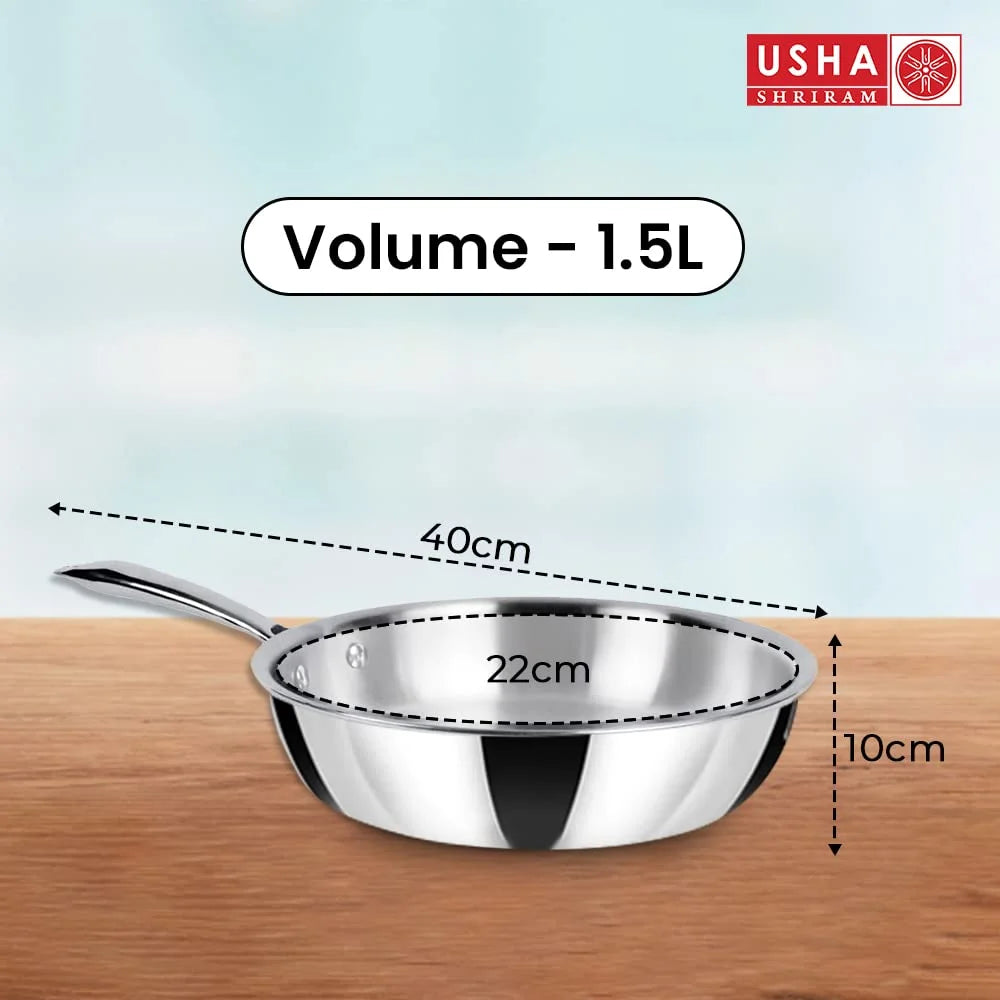 Stainless Steel Frying Pan with Lid L78634
