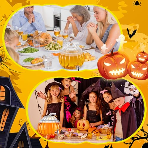 2 Pack 2 Gallon Glass Pumpkin Drink Dispenser with Spigot G69806