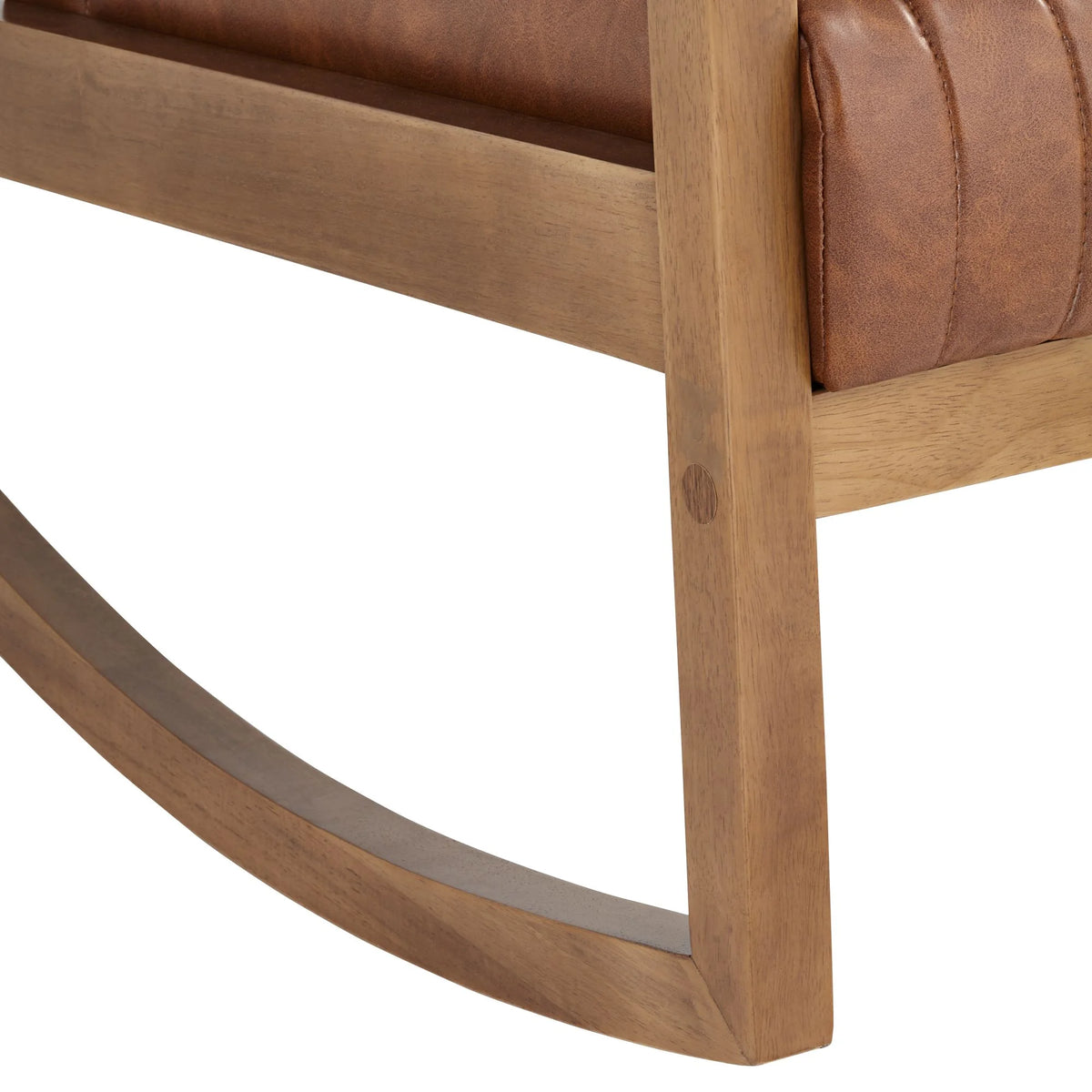 Rust Brown Wood Frame Rocking Chair M681