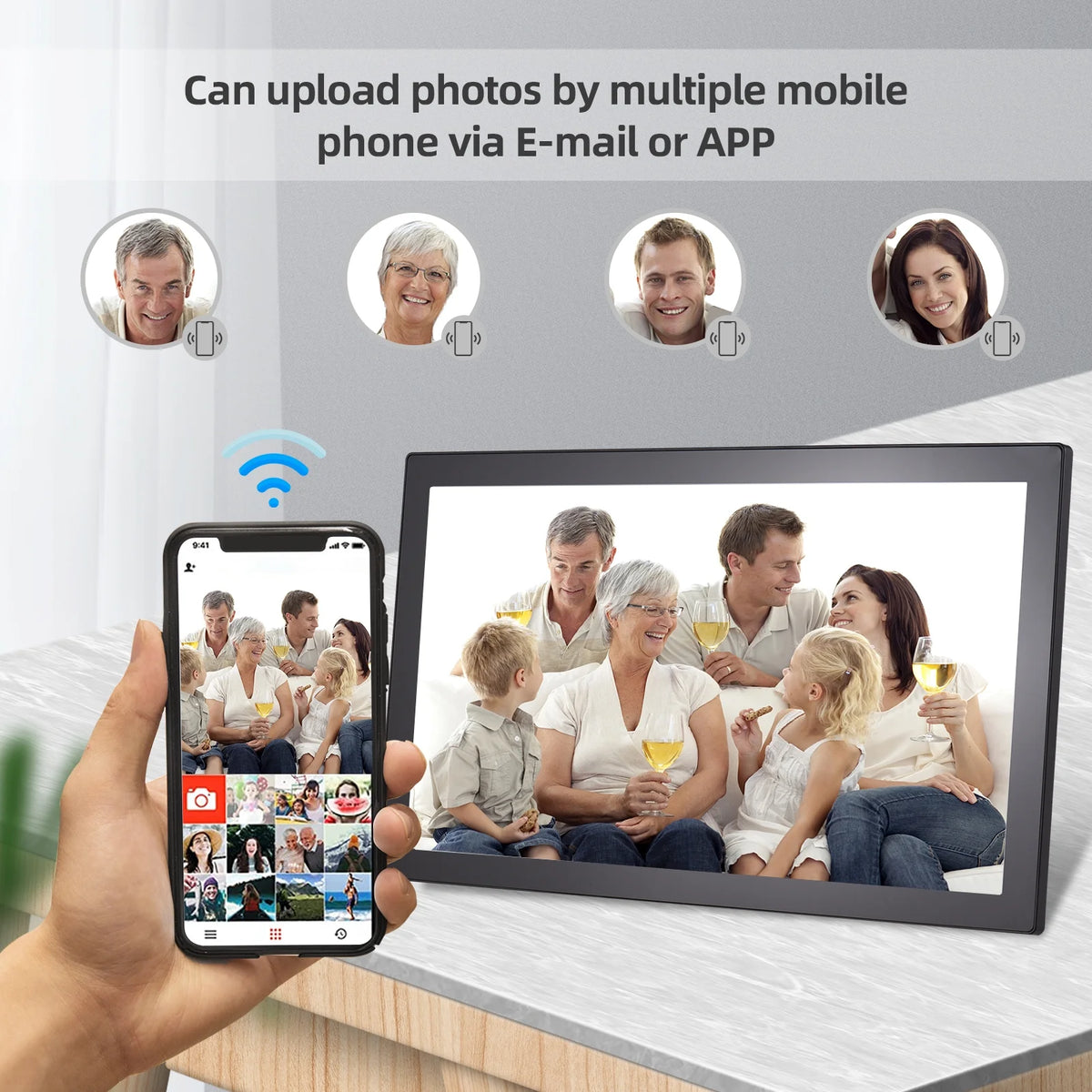 21.5-Inch IPS WiFi Digital Photo Frame with 16GB Storage N742