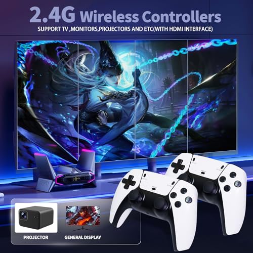 Wireless Retro Game Console Stick 4K with 20+ Emulators, 20,000+ Games, HDMI Output & 2.4GHz Wireless Controller, 64G F723803