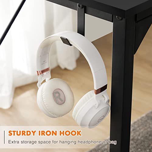 32 Inch Small Computer Office Desk with Storage Bag & Headphone Hooks K9781