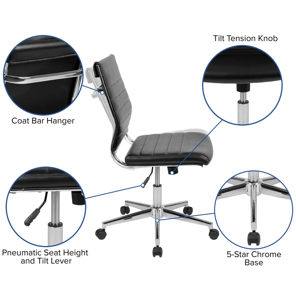 Black LeatherSoft Executive Swivel Office Chair L5872