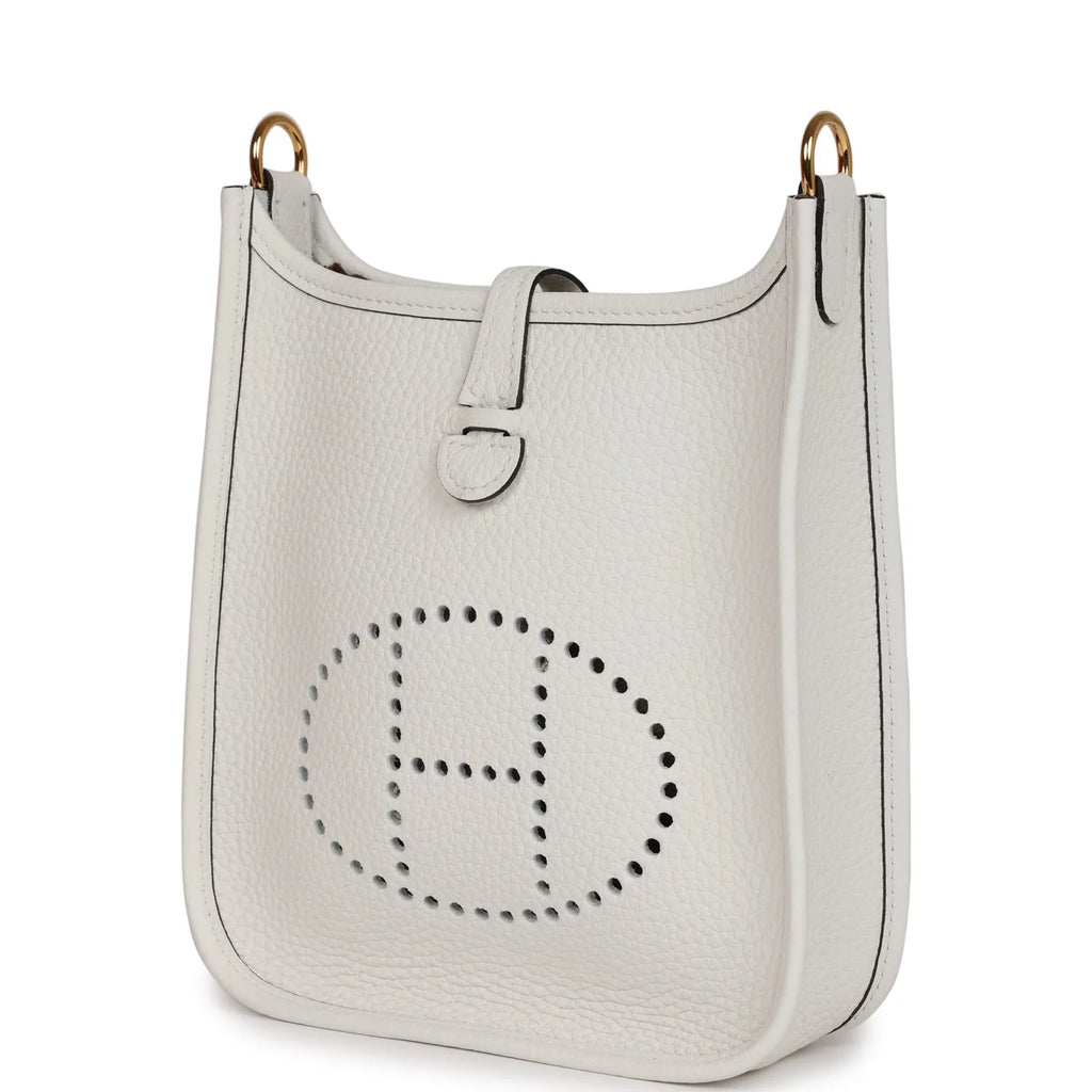 White Clemence Leather Bag K743