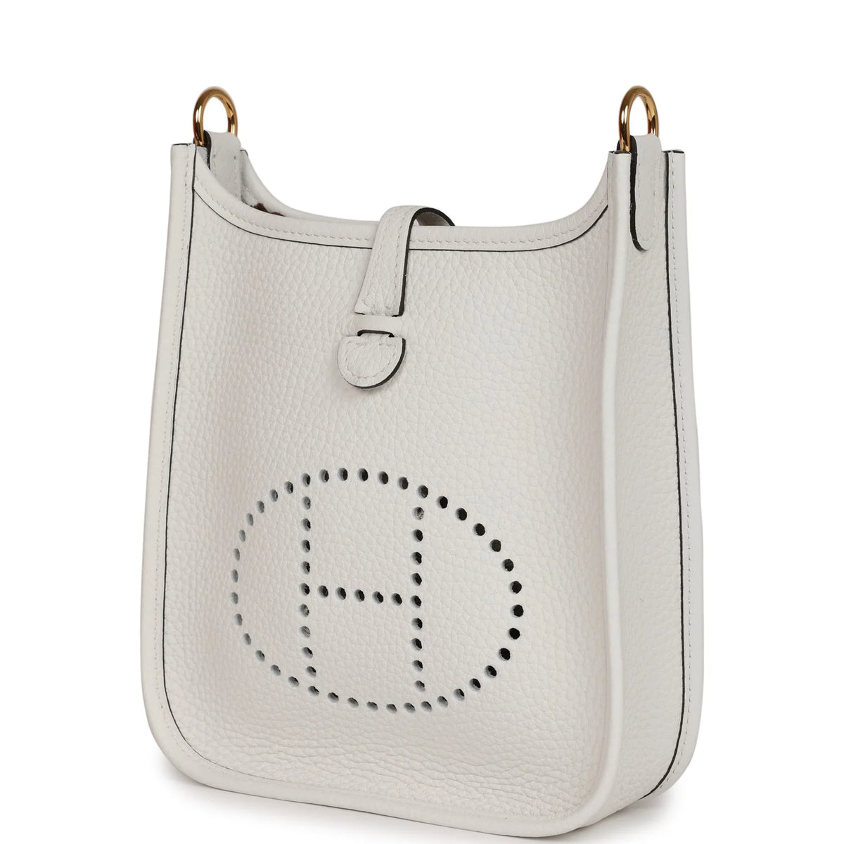 White Clemence Leather Bag K743