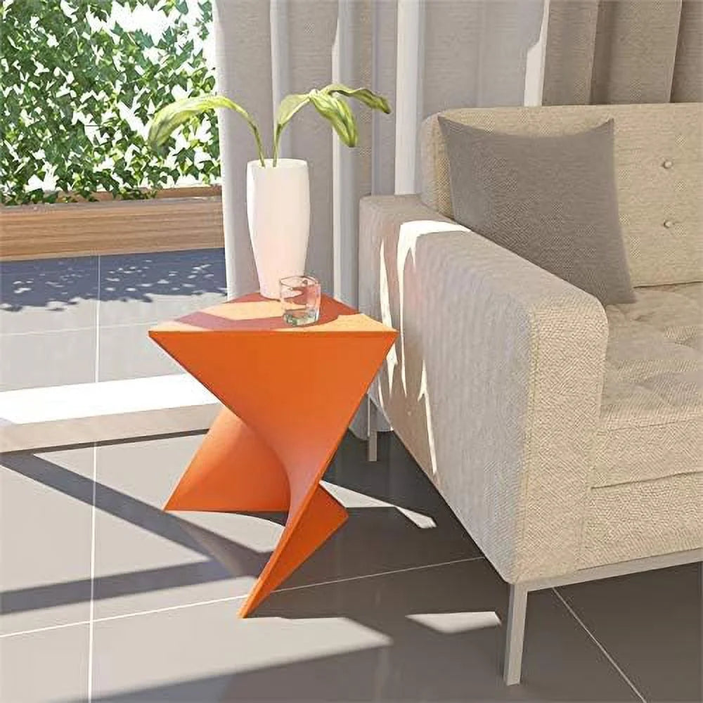 Orange Plastic Triangle End Table Set Of 2 P64828
