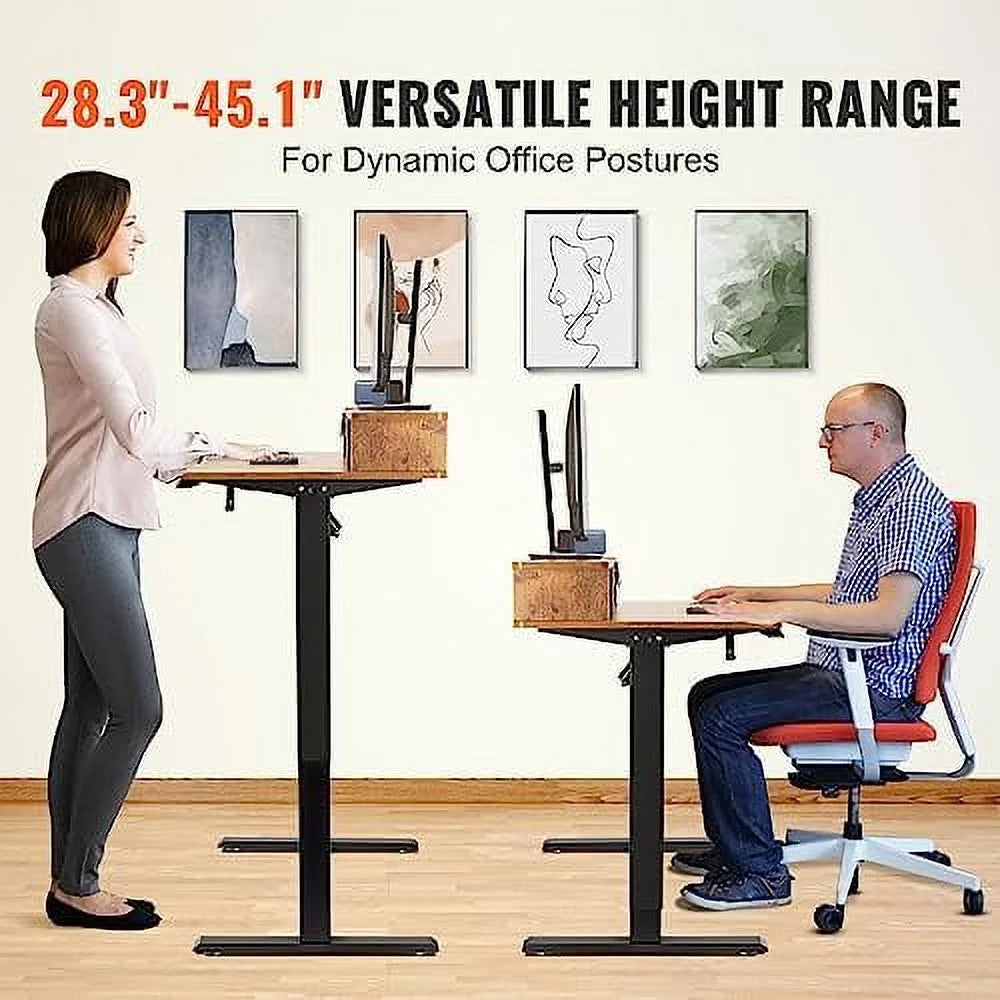 Electric Standing Desk 55.1 x 27.6 Brown Z260451