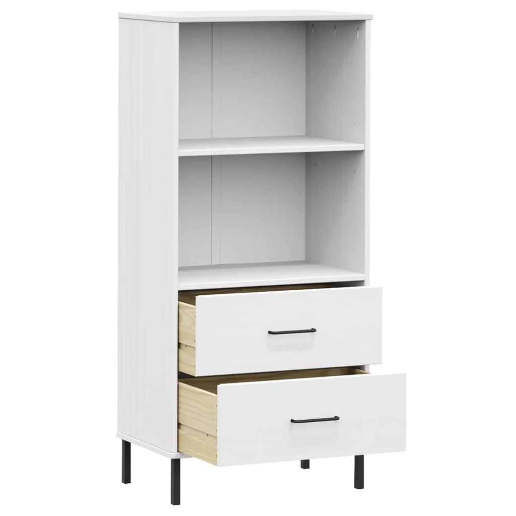 Pine Wood Bookcase with 2 Storage Drawers P55649