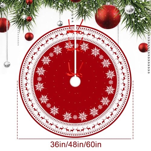 36 inch Snowflake Reindeer Christmas Tree Skirt J124