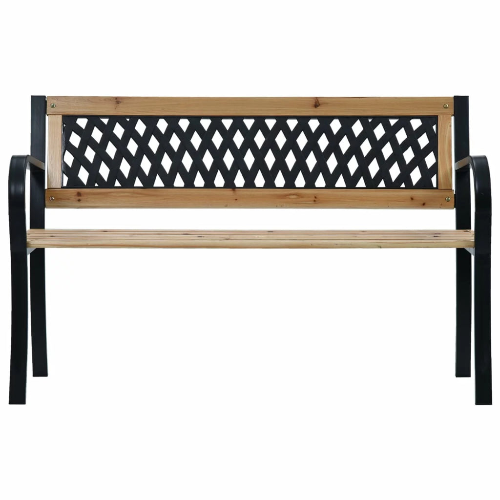 Wood and Plastic Garden Bench with Steel Frame M43702