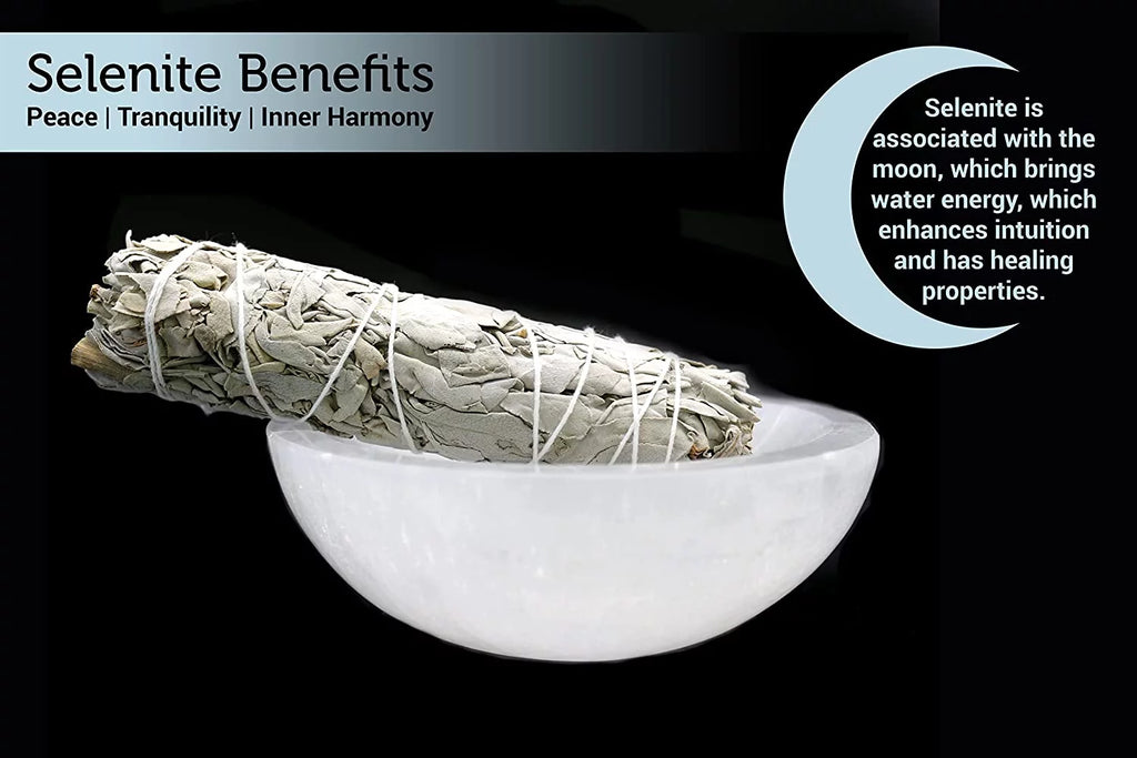 6 inch Selenite Crystal Bowl F91461