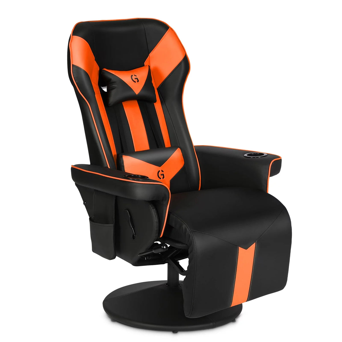 Black Orange Ergonomic Gaming Chair with Footrest S22915