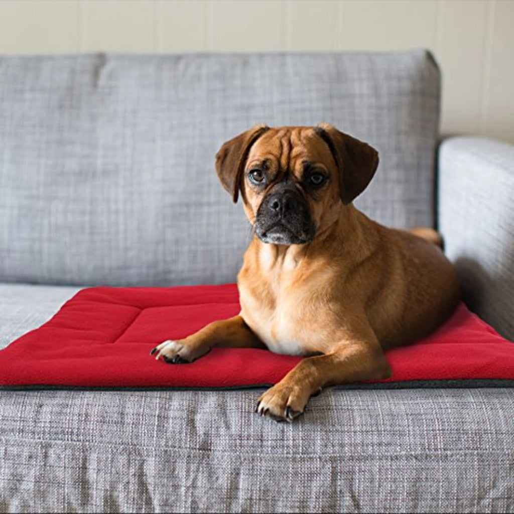 Soft Fleece Dog Crate Mat Washable Dog Bed Maroon XL U58118