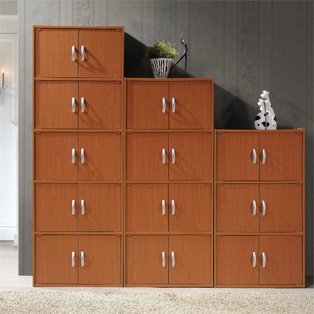 3 Shelf 6 Door Bookcase in Cherry F342060