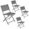 Black Set of 4 Metal Folding Dining Chairs Q1821