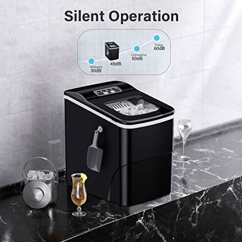 Countertop Ice Maker Machine, 26Lbs/24H Self-Cleaning, 9 Cubes in 6mins, Black M45608